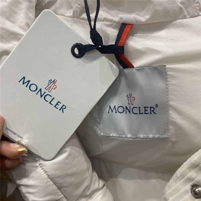 Moncler corduroy patchwork down jacket