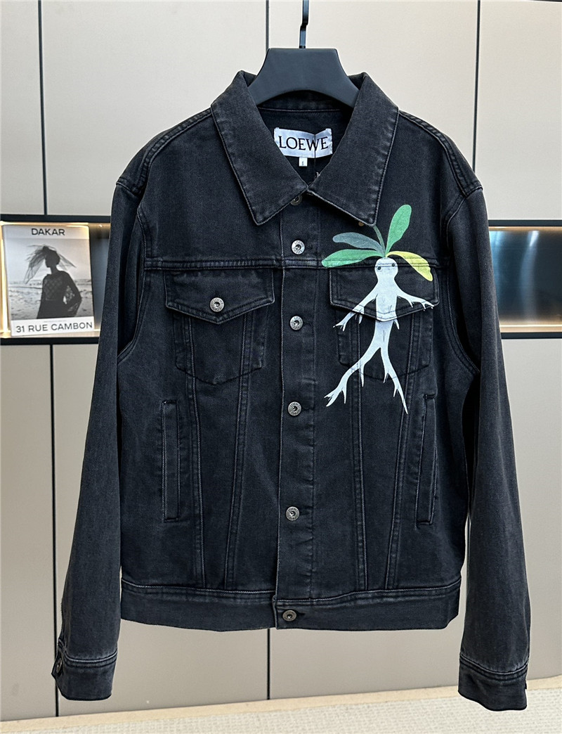 L0ew* new co-branded denim lapel jacket