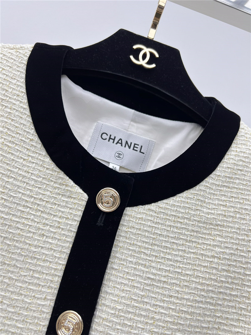 Ch**el contrasting crew neck woven jacket