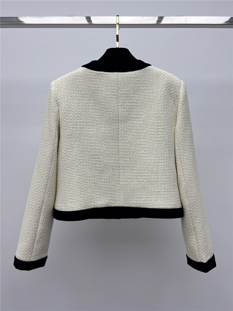 Ch**el contrasting crew neck woven jacket
