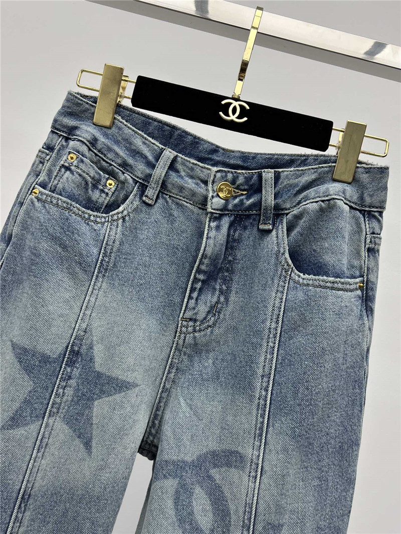 Ch**el five-pointed star print straight jeans