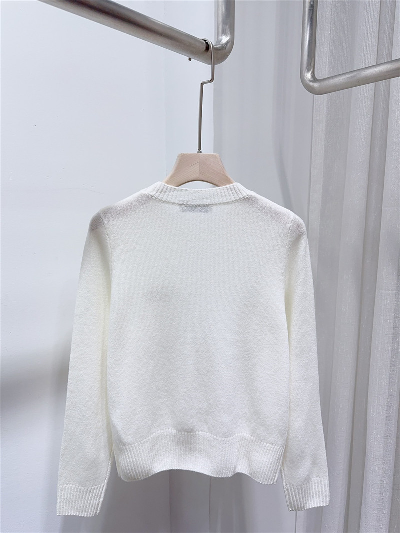 Miu Miu Logo Wool Sweater in Elegant White