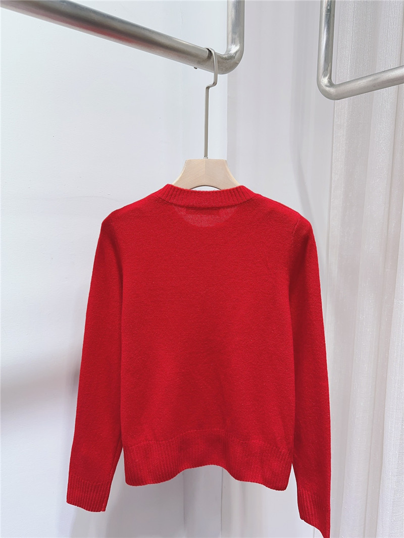 Miu Miu Logo Wool Sweater in Vibrant Red