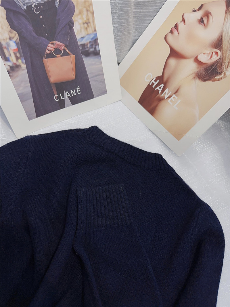 Miu Miu Logo Wool Sweater in Classic Navy
