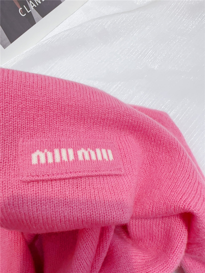 Miu Miu Logo Wool Sweater in Trendy Pink