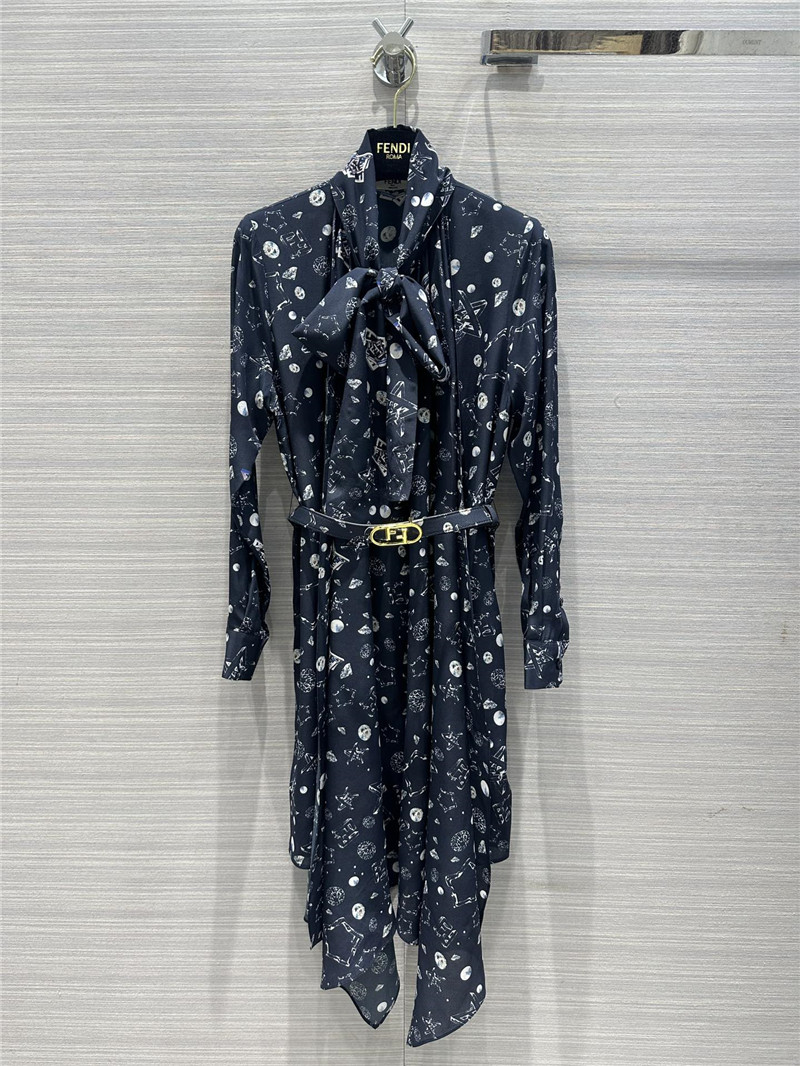 F**di starry printed silk dress