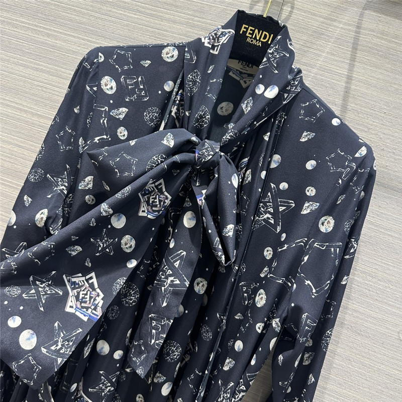 F**di starry printed silk dress