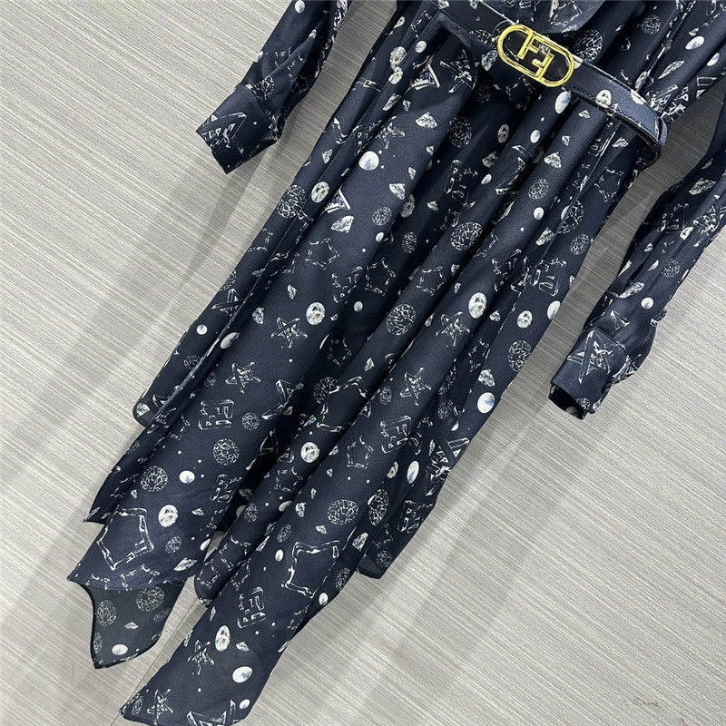F**di starry printed silk dress