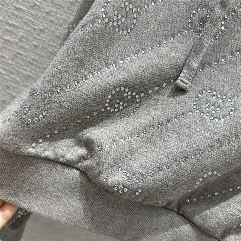 gvc*1 crystal hot D1am0nd gg letter hooded sweatshirt