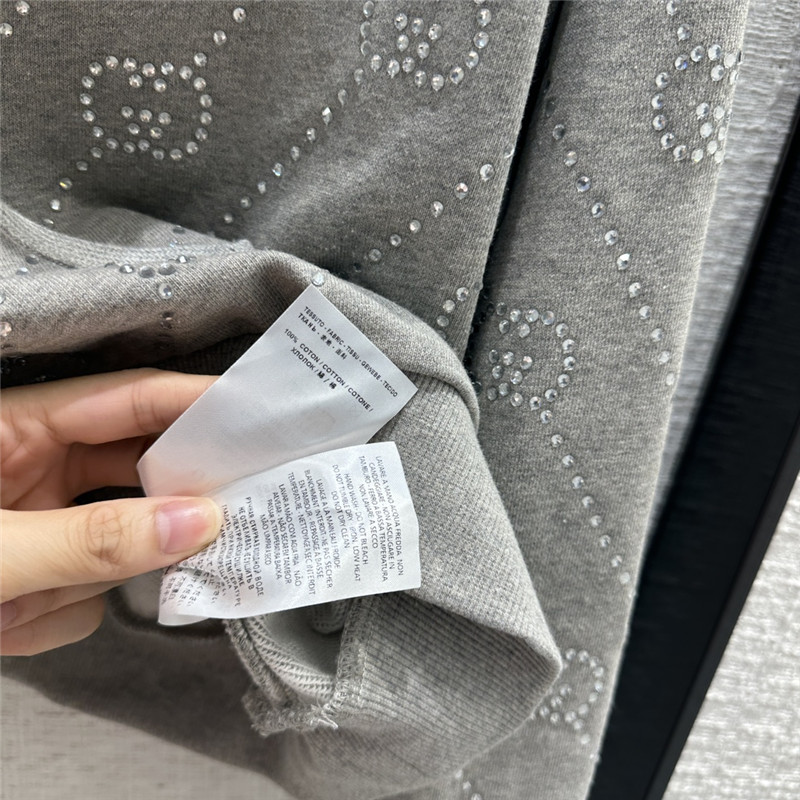 gvc*1 crystal hot D1am0nd gg letter hooded sweatshirt