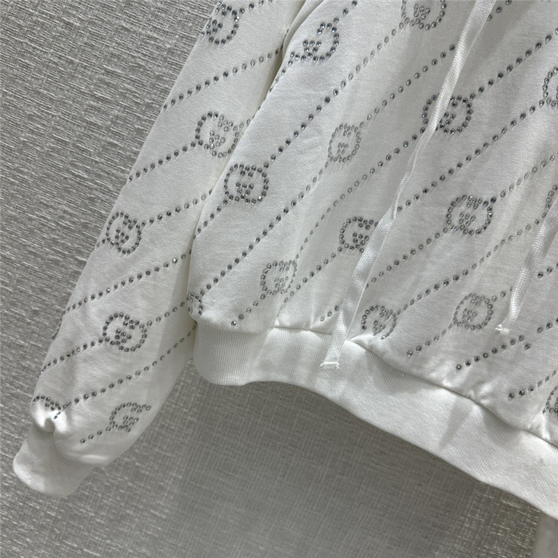 Gvc*1 rhinestone gg lettering hoodie