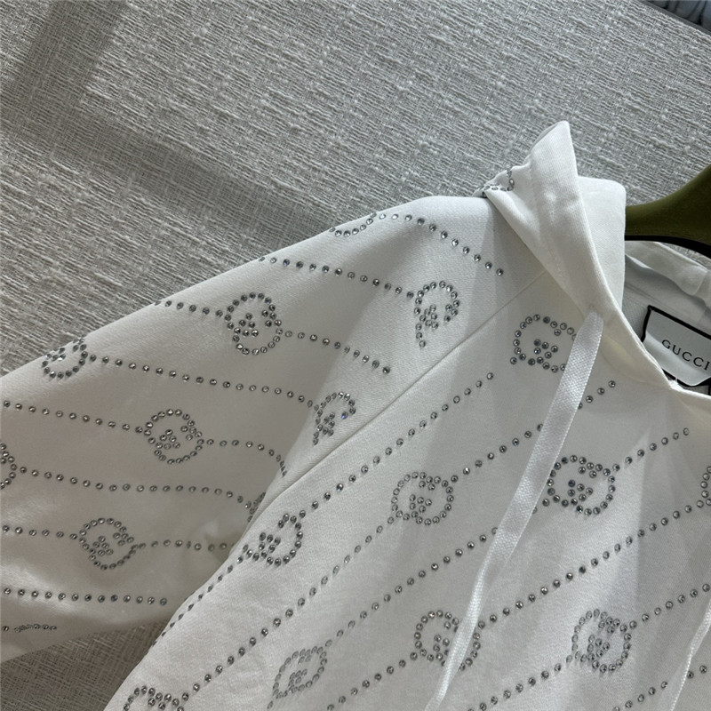 Gvc*1 rhinestone gg lettering hoodie