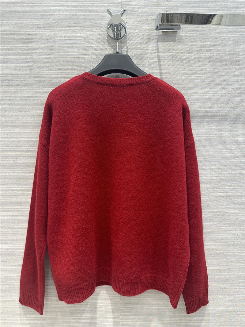 Vanitoo Rhinestone Cashmere Sweater in Red