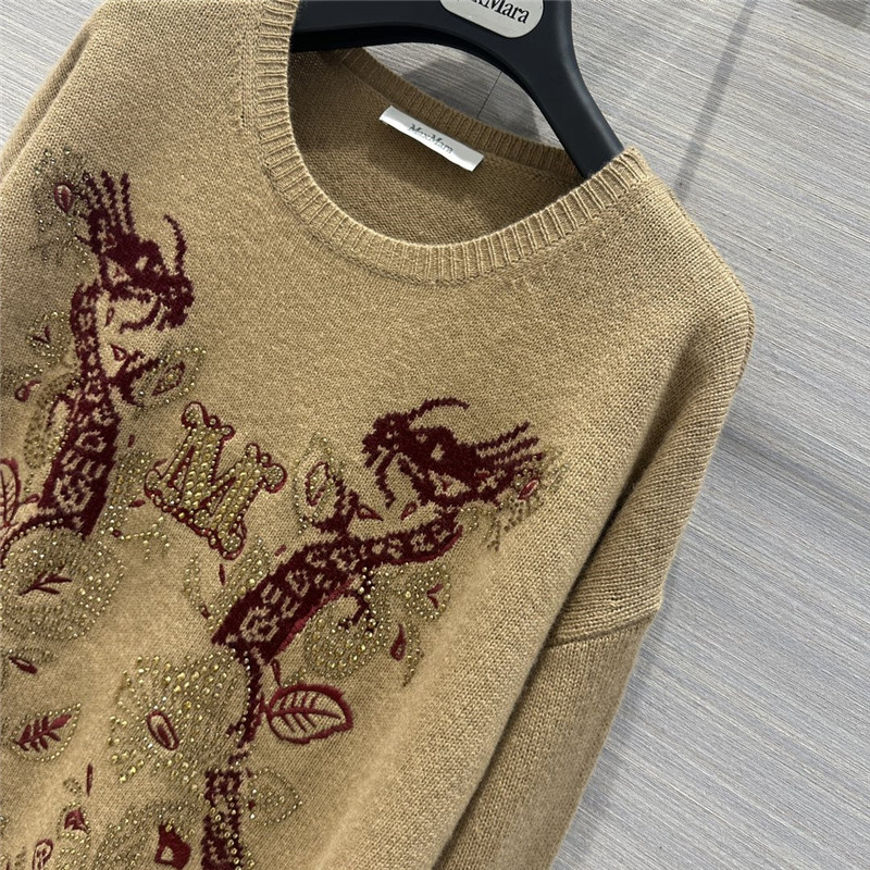 Vanitoo Rhinestone Cashmere Sweater in Beige