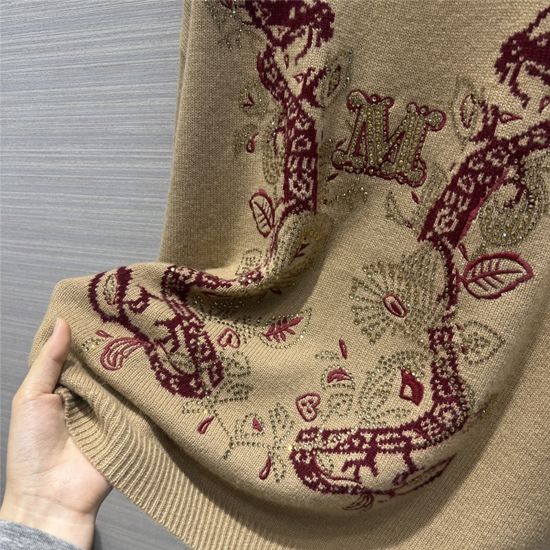 Vanitoo Rhinestone Cashmere Sweater in Beige