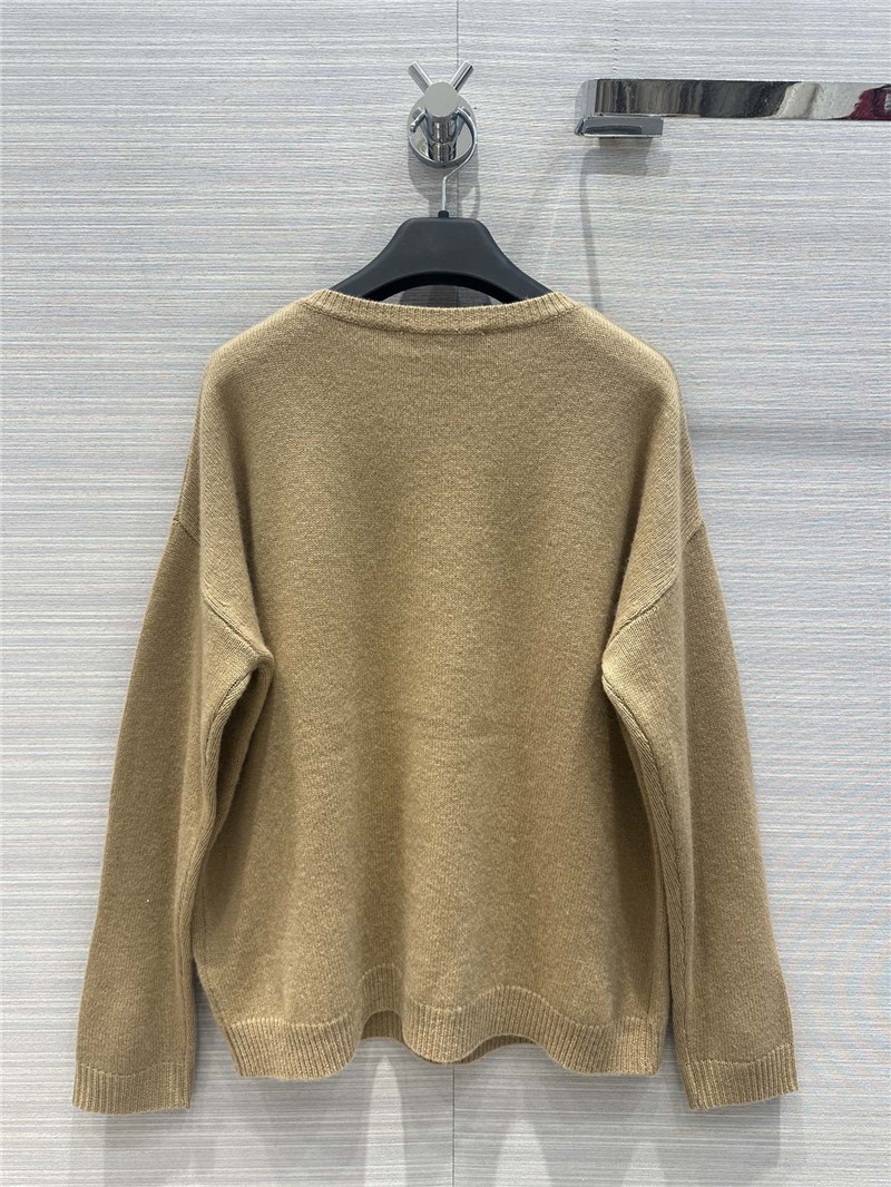 Vanitoo Rhinestone Cashmere Sweater in Beige