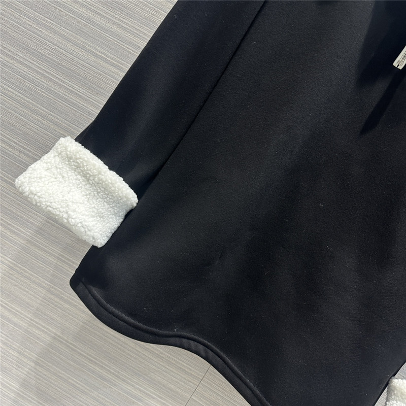 L0ew* lambswool collar sweatshirt black