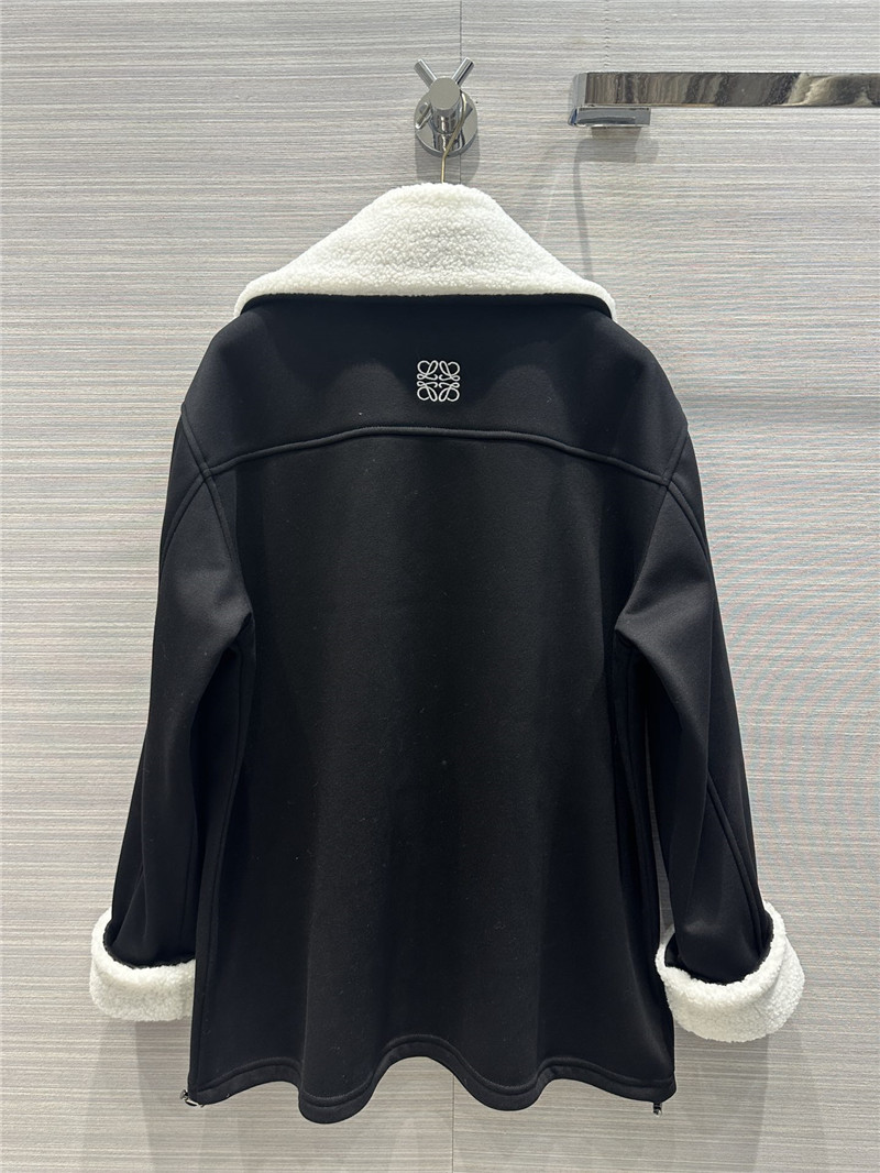 L0ew* lambswool collar sweatshirt black