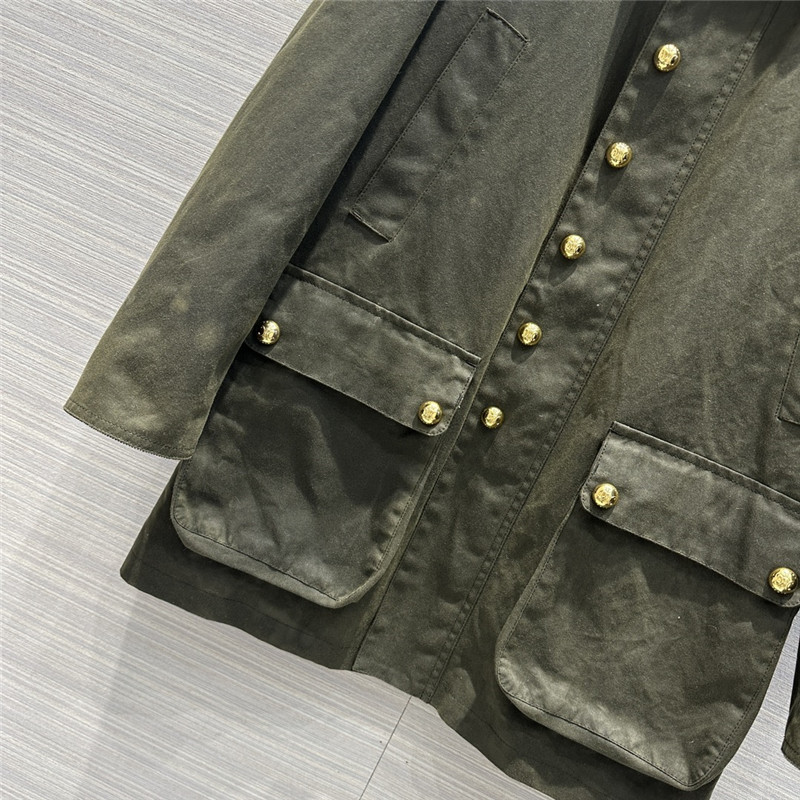 Ce1i*e core velvers leading green worker jacket coat