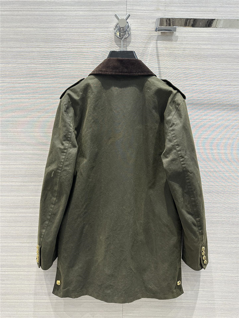 Ce1i*e core velvers leading green worker jacket coat