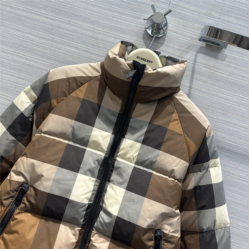 Bv*b*rry birch brown grid down jacket jacket