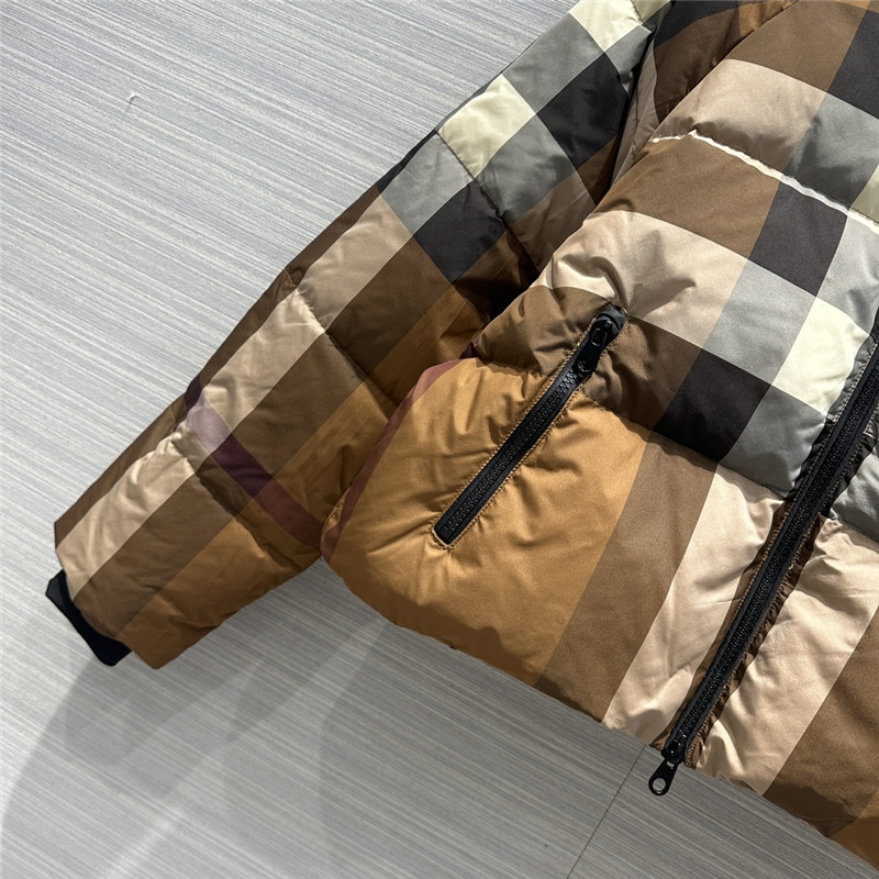 Bv*b*rry birch brown grid down jacket jacket