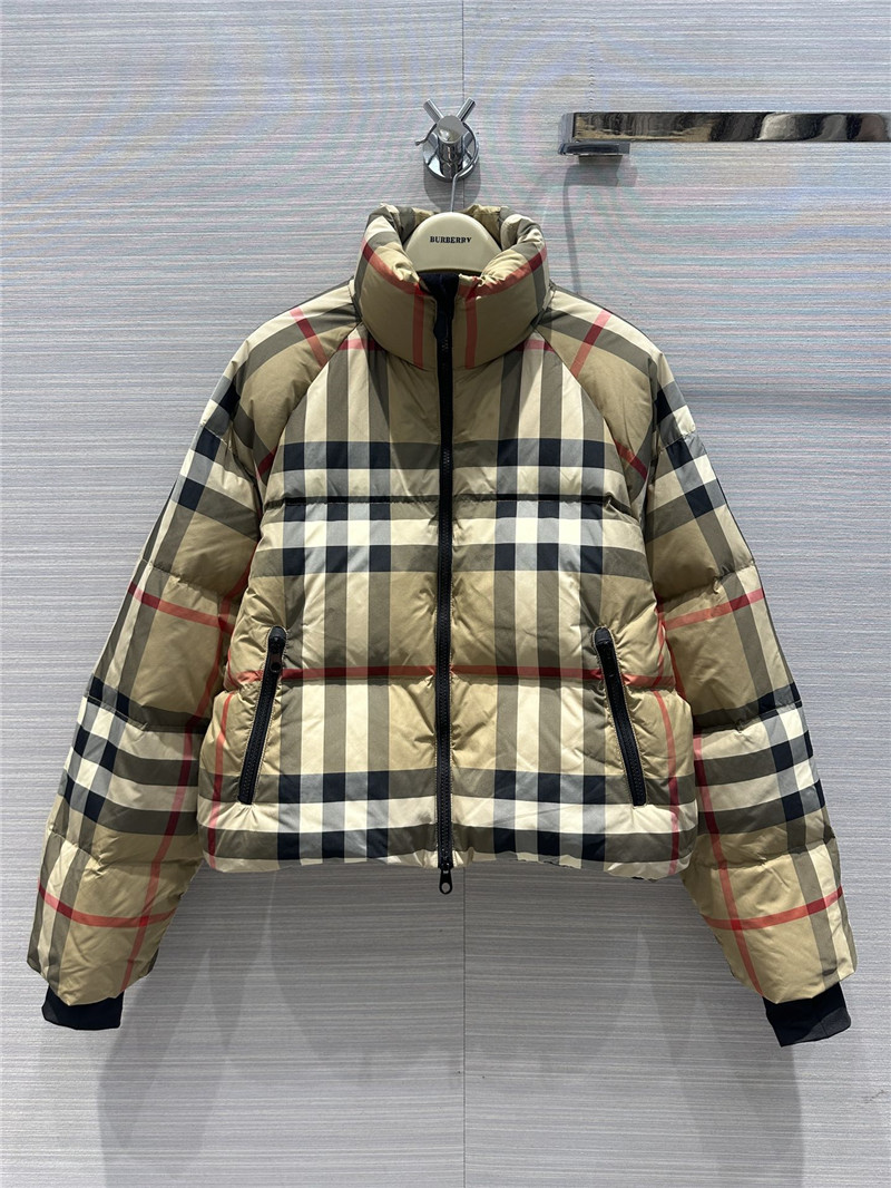 Bv*b*rry birch brown grid down jacket jacket