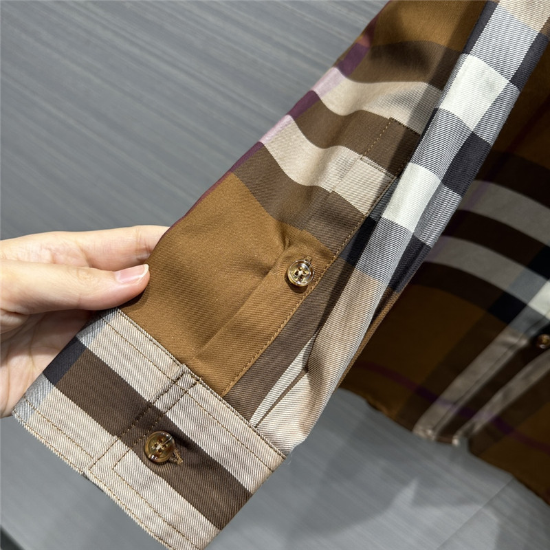 Bv*b*rry retro checkered cotton house silk shirt