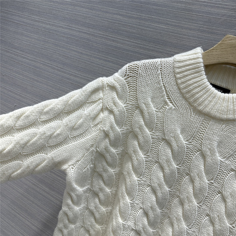 White Cable Turtleneck Cashmere Sweater