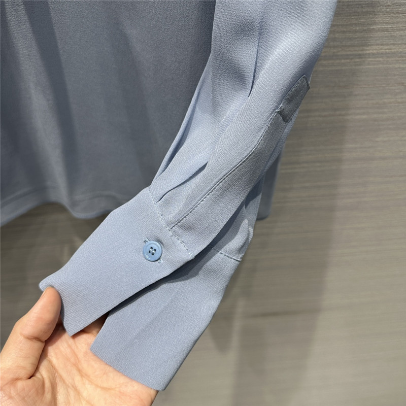 Y51 ribbon real silk shirt