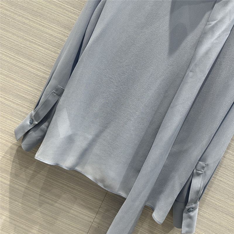 Y51 ribbon real silk shirt