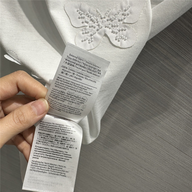 Va1e*ntin0 embroidered butterfly cotton t-shirt