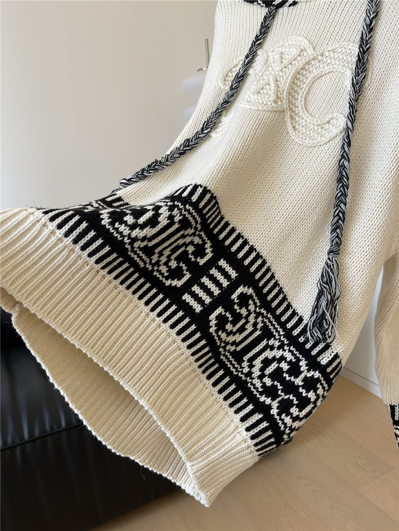 F**di ff jacquard fox fur collar hooded short down jacket