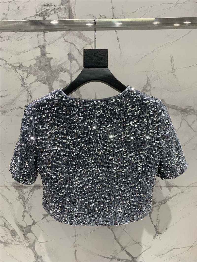 Y51 new sequined velvet top