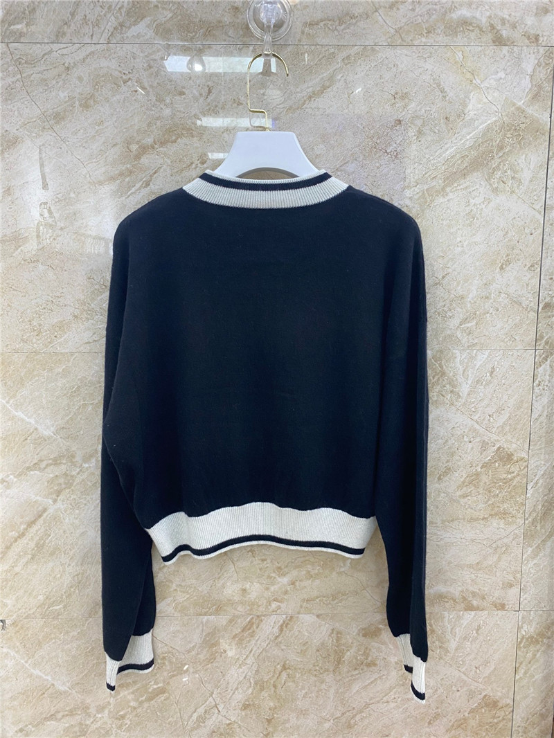 Balmain new letter embroidered cashmere top