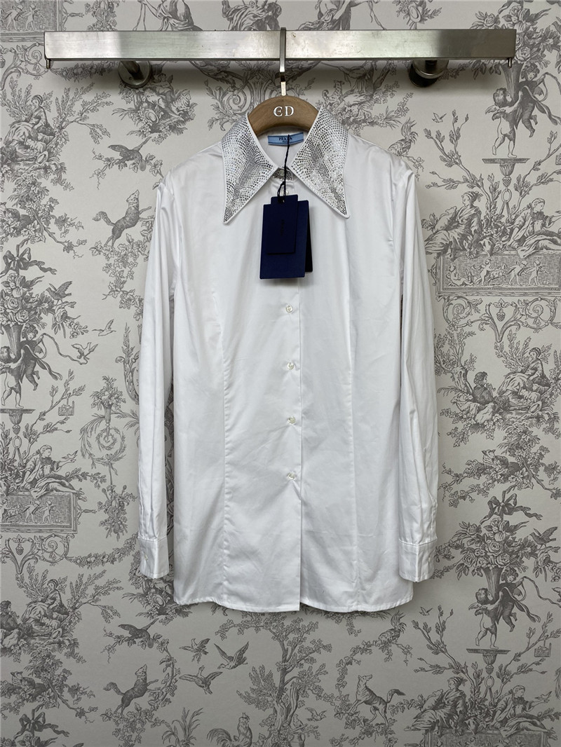 prada early spring new diamond collar shirt