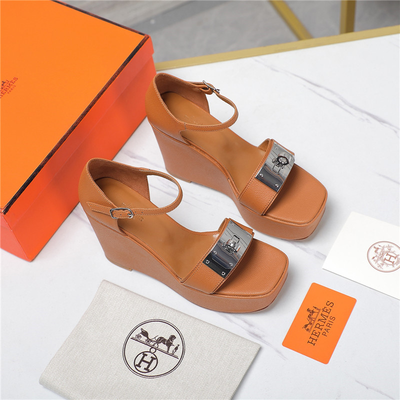 Hermes wedge platform sandals