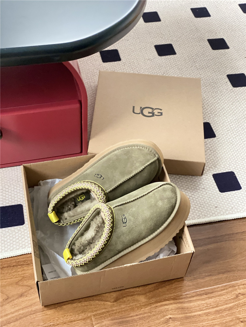 ugg thick-soled ethnic-style half-mug with wool lining