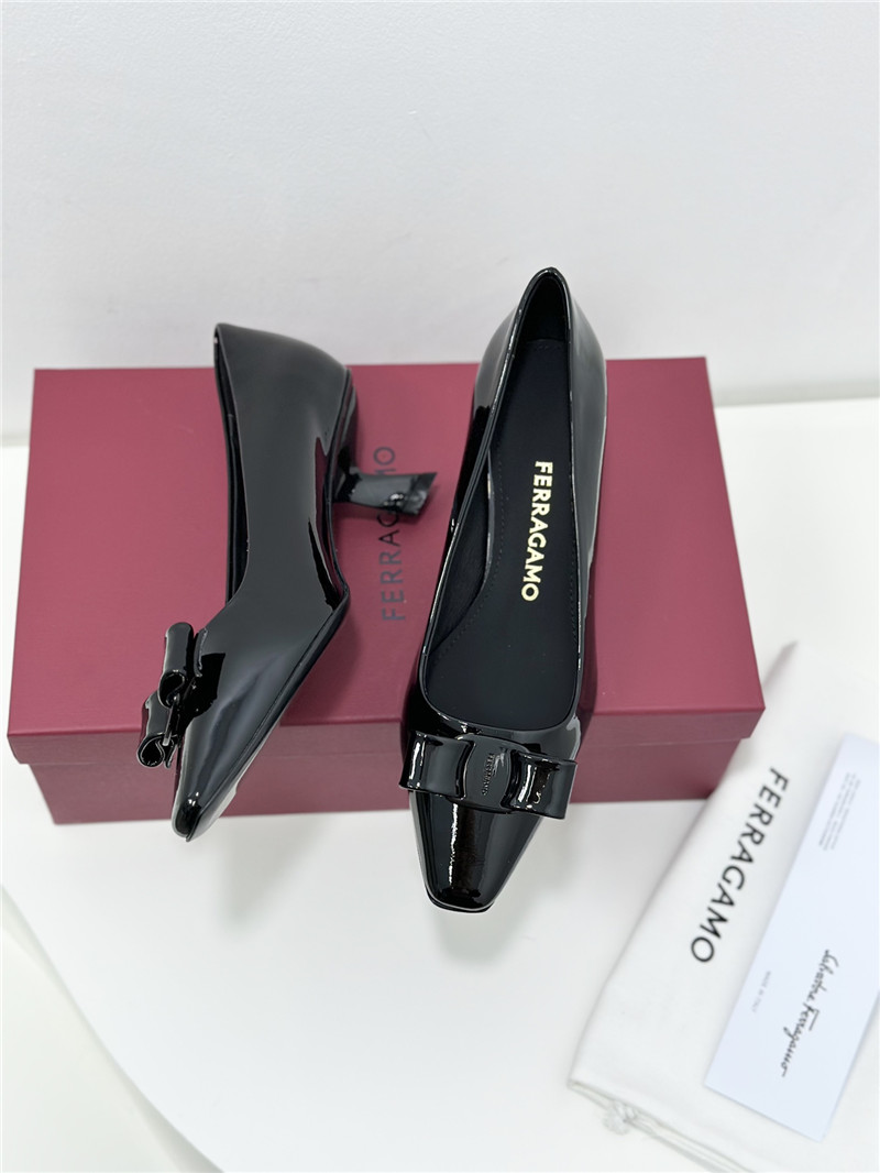 Salvatore Ferragamo bow square toe shoes