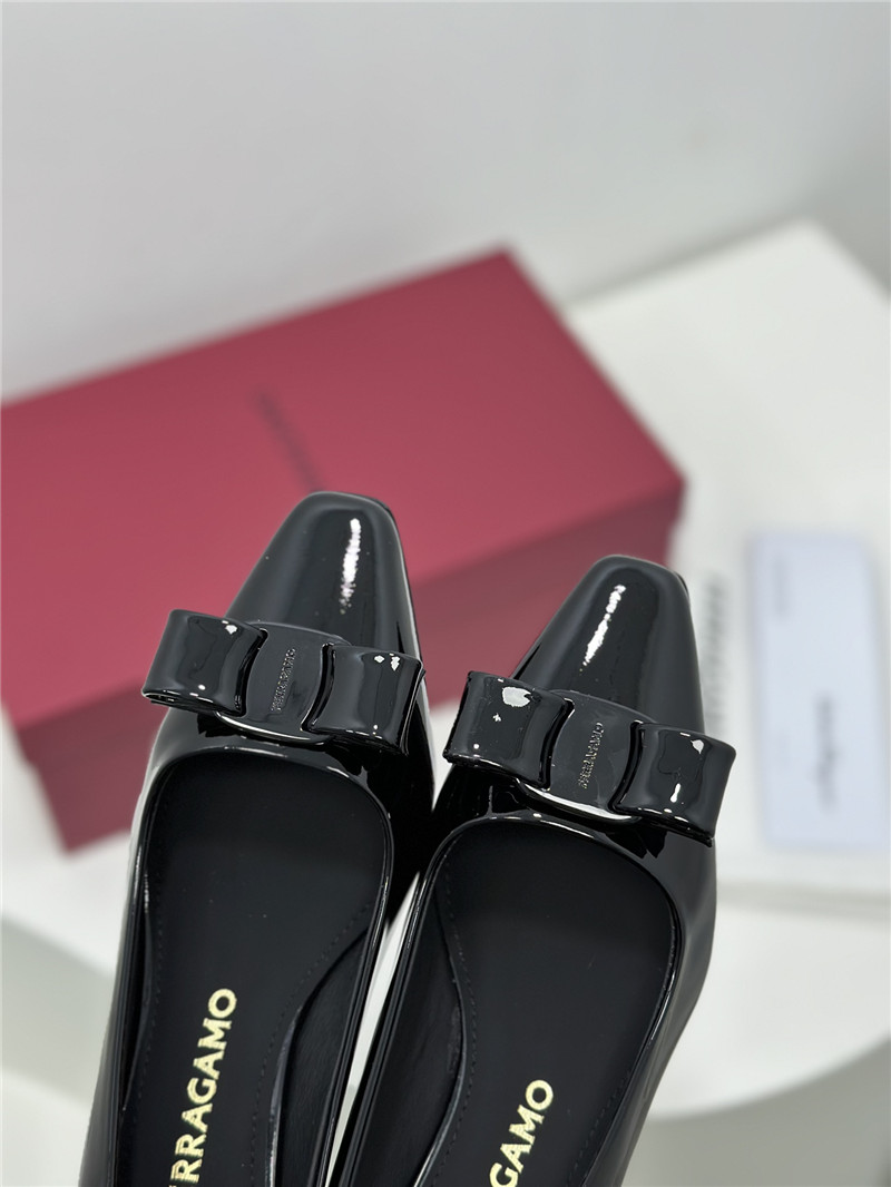 Salvatore Ferragamo bow square toe shoes