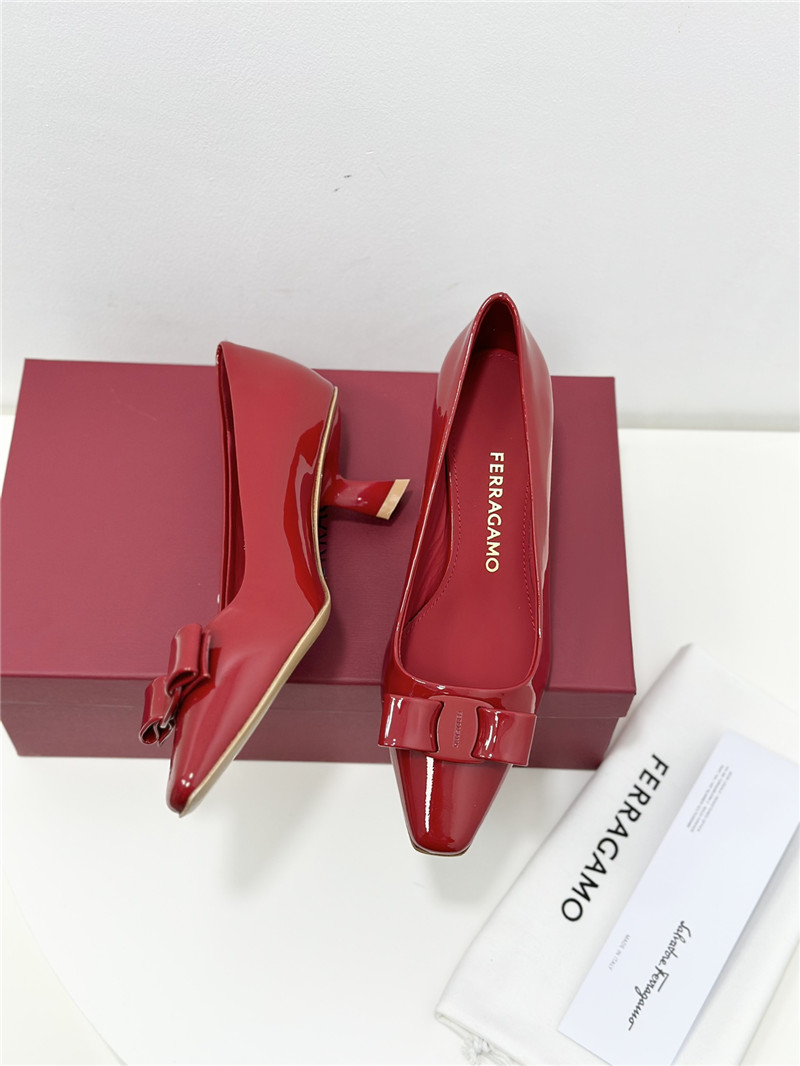 Salvatore Ferragamo bow square toe shoes