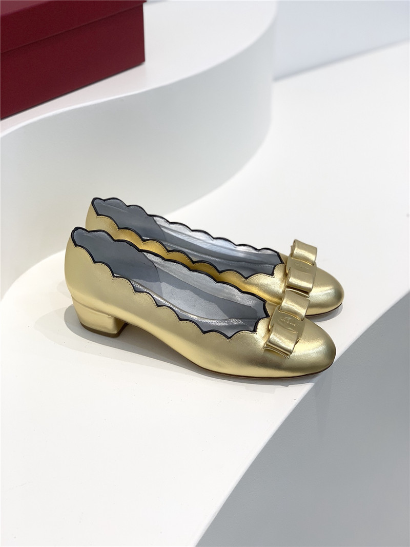 Salvatore Ferragamo scalloped wavy edge pumps