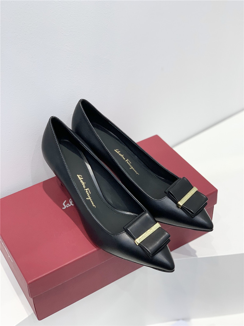 Salvatore Ferragamo double bow pointed toe high heels shoes