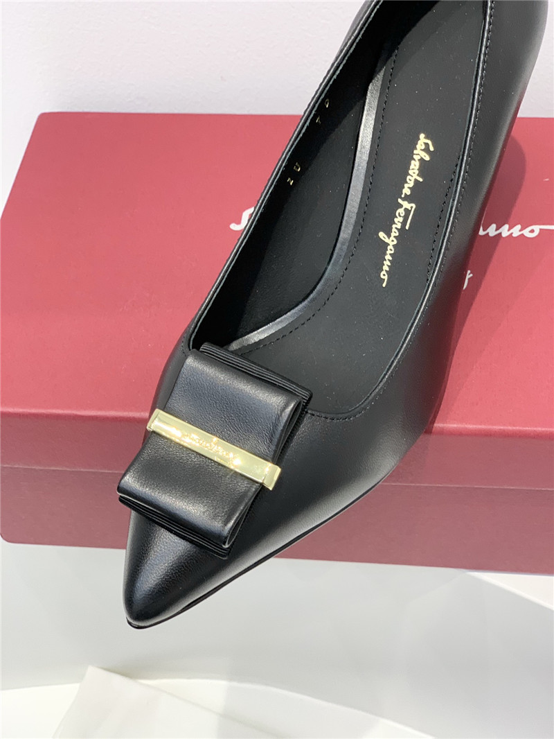 Salvatore Ferragamo double bow pointed toe high heels shoes