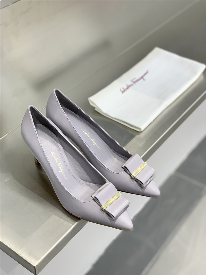 Salvatore Ferragamo double bow pointed toe high heels shoes