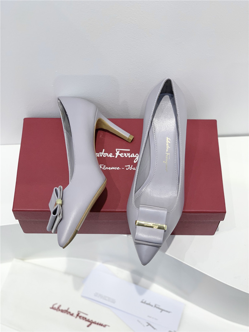 Salvatore Ferragamo double bow pointed toe high heels shoes