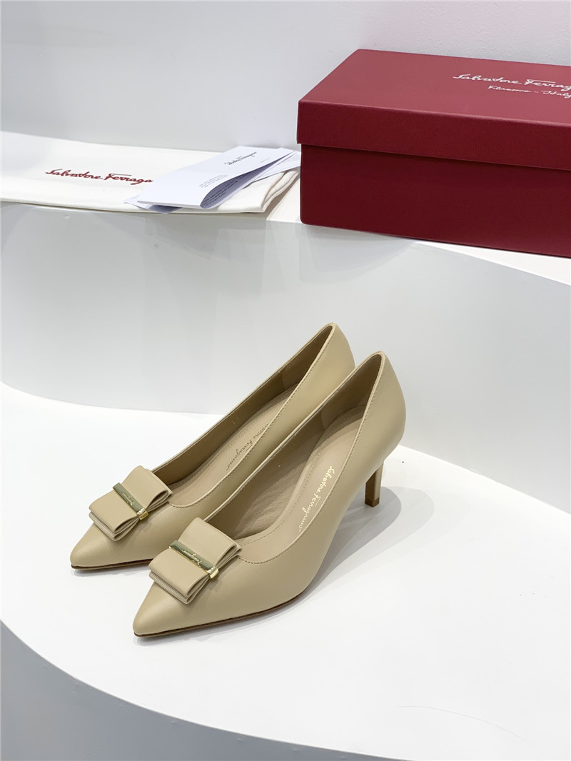Salvatore Ferragamo double bow pointed toe high heels shoes