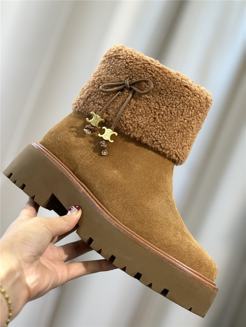 Ce1i*e catwalk style sheepskin wool short boots