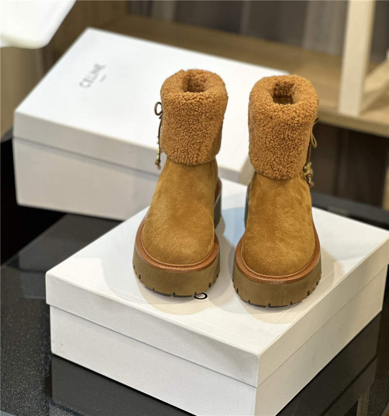 Ce1i*e catwalk style sheepskin wool short boots