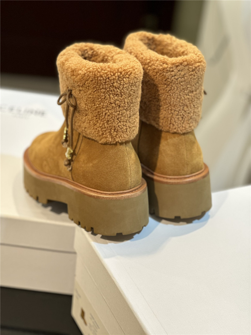 Ce1i*e catwalk style sheepskin wool short boots